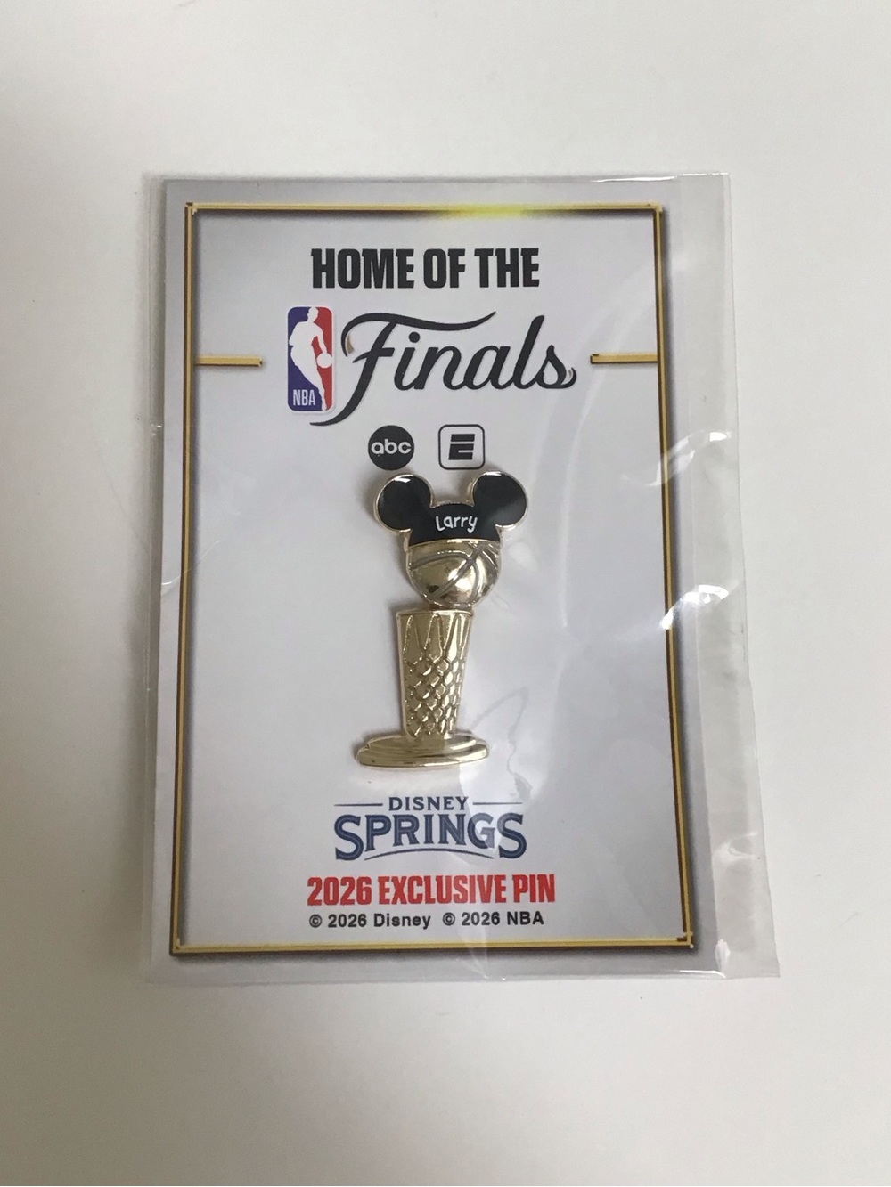 2026 NBA Finals Knicks-Spurs Disney Springs Exclusive Larry O'Brien Trophy Pin